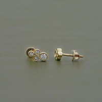 Round Cut Lab Diamond Bezel Set Stud Earrings