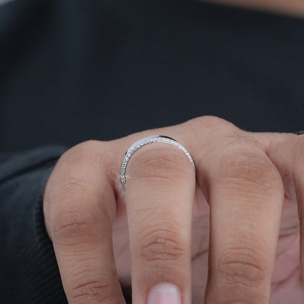 Pave Diamond Eternity Men's Wedding Band