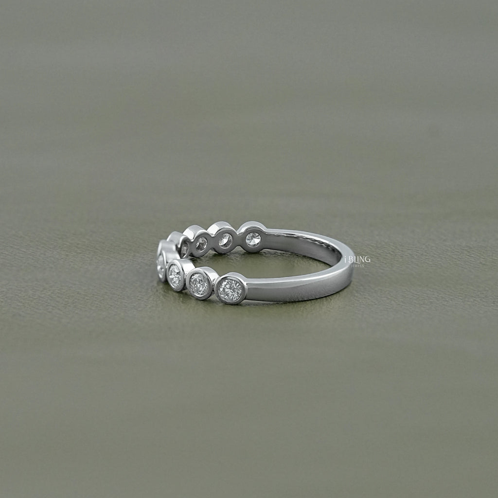Bezel Set Lab Grown Diamond Half Eternity Band