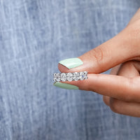 Seven Stone Oval Cut Diamond Wedding Band