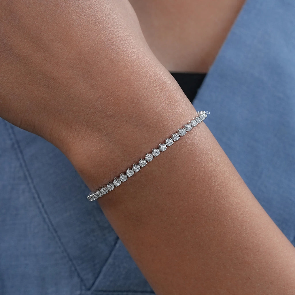2.50 MM Round Lab Diamond Tennis Bracelet
