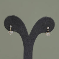 Round Cut Lab Diamond Cluster Drop Earrings