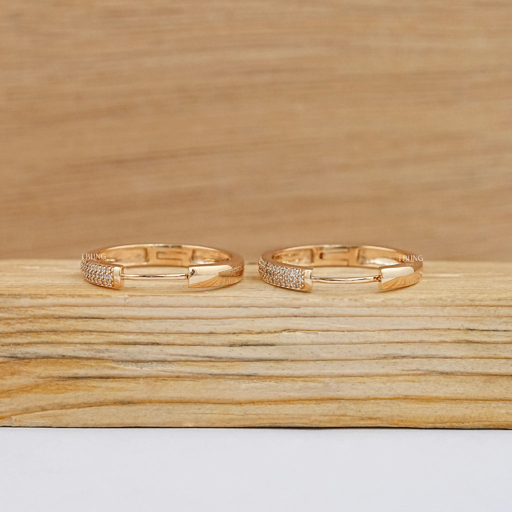 Round Cut Lab Grown Diamond Hoop Earrings