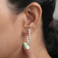 Round Cut Lab Diamond Hoop Earrings