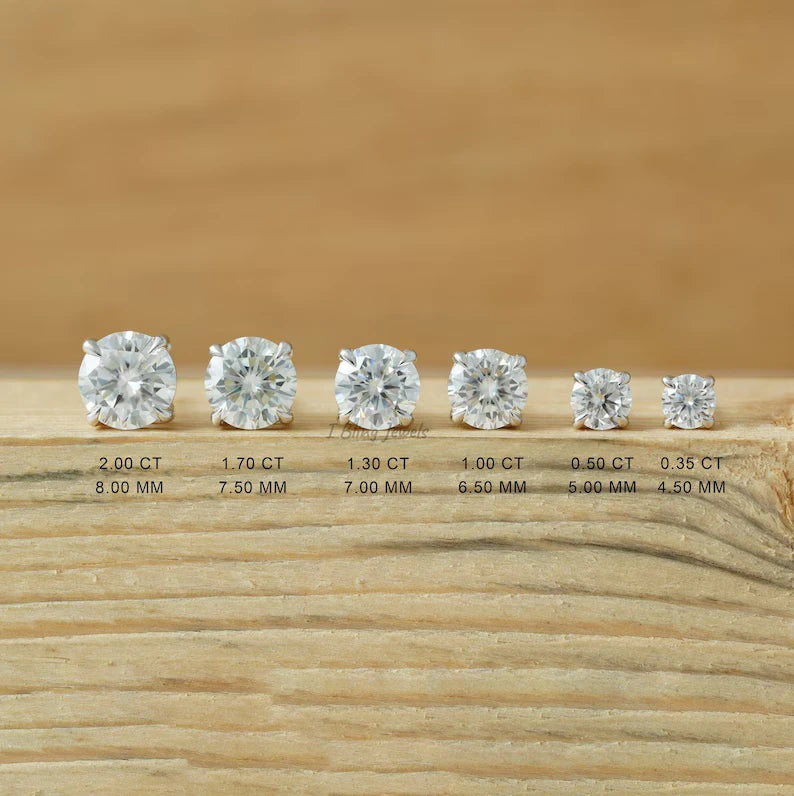 Round Diamond Stud Earring