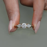 Three Stone Round Lab Diamond Engagement-Ring