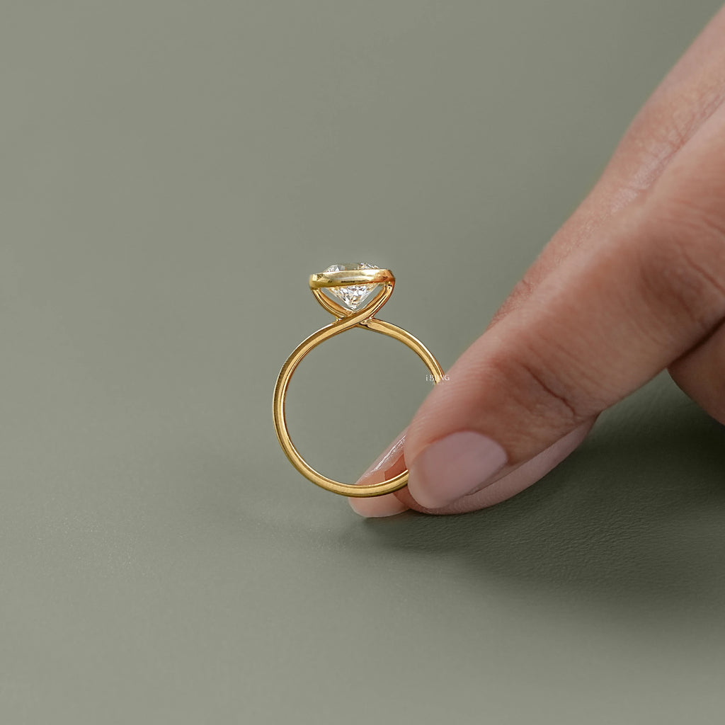 Bezel Set Round Lab Diamond Engagement Ring