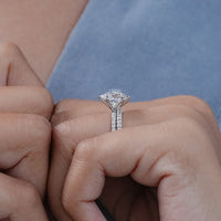 Round Cut Lab Diamond Bridal Ring Set