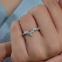 Pear Cut Lab Made Diamond Chevron Ring