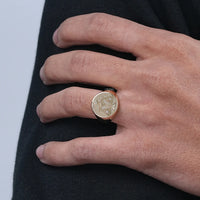 Round Cut Lab Diamond Libra Zodiac Unisex Ring