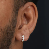 Round Cut Lab Diamond Men's Hoop Earrings