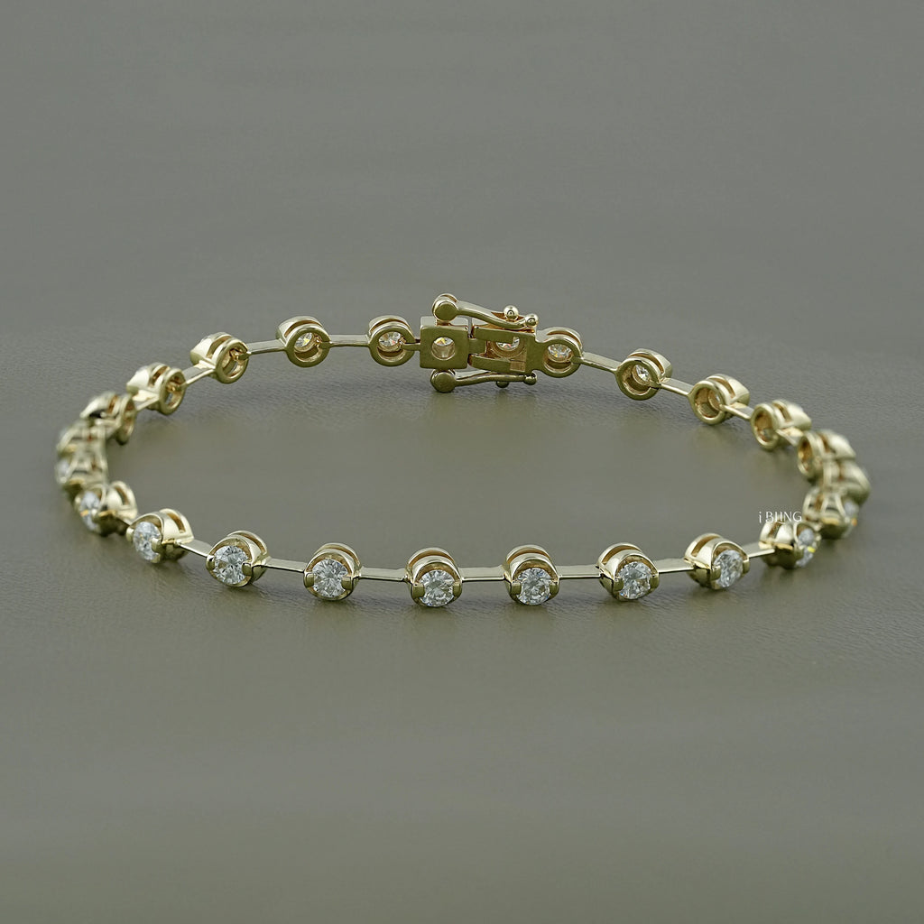 Round Cut Lab Grown Diamond Tennis Bracelet