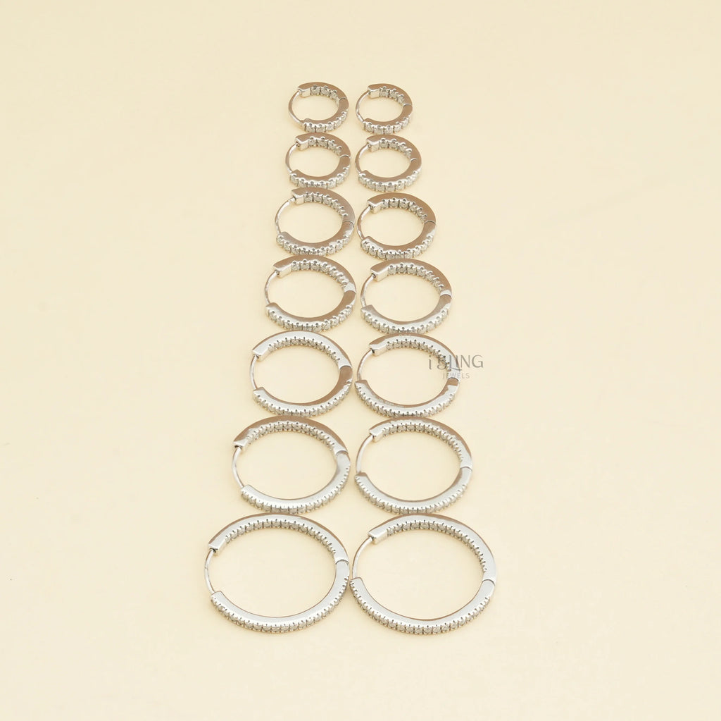 Round Moissanite Diamond Hoop Earrings