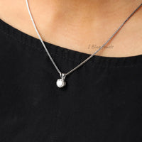 Round Cut Moissanite Solitaire Pendant