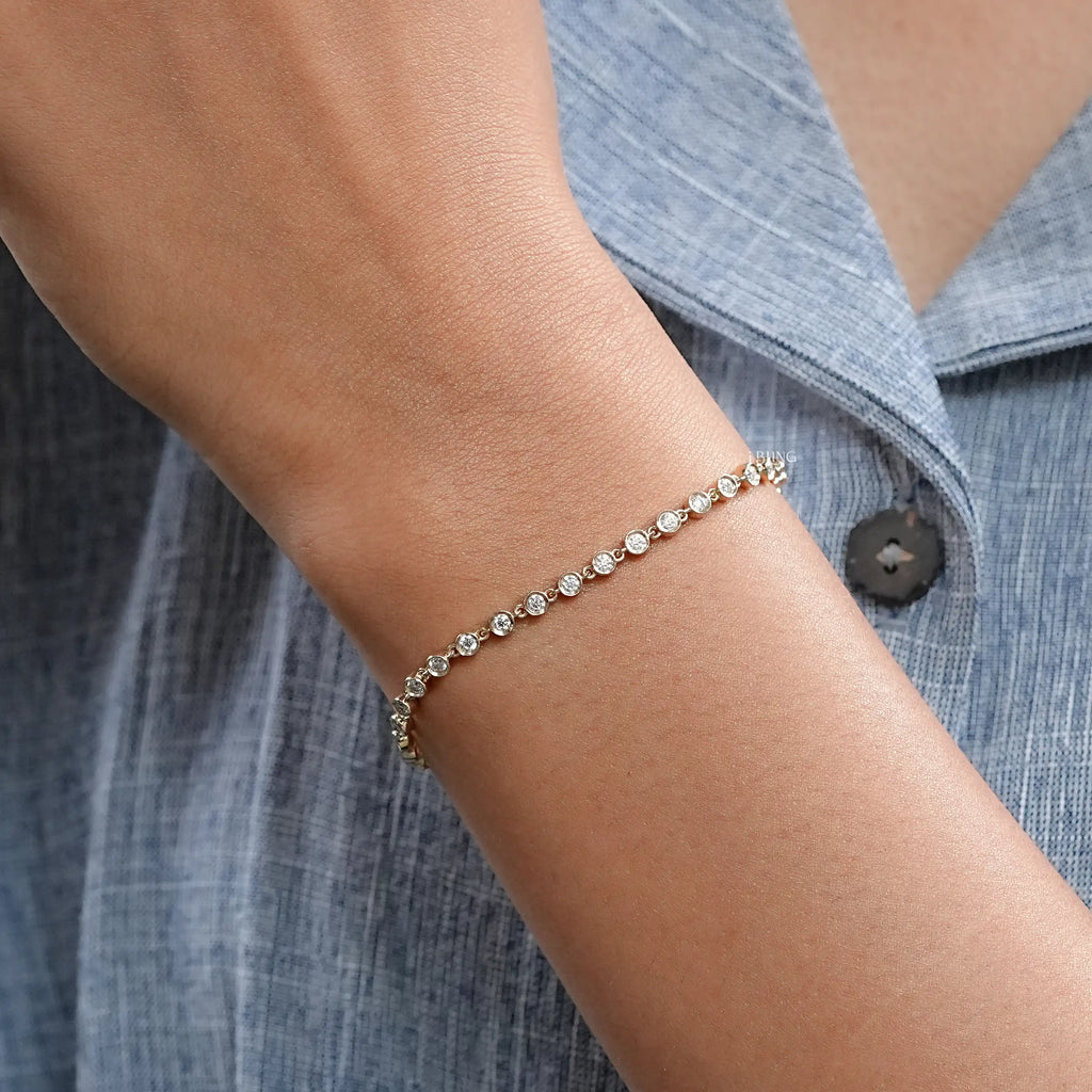 Round Cut Lab Diamond Tennis Bracelet