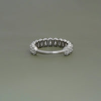 Oval Cut Moissanite Round Halo Eternity Wedding Band