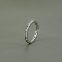 Round Diamond Pave Set Eternity Wedding Band