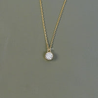 Round Lab Diamond Solitaire Necklace
