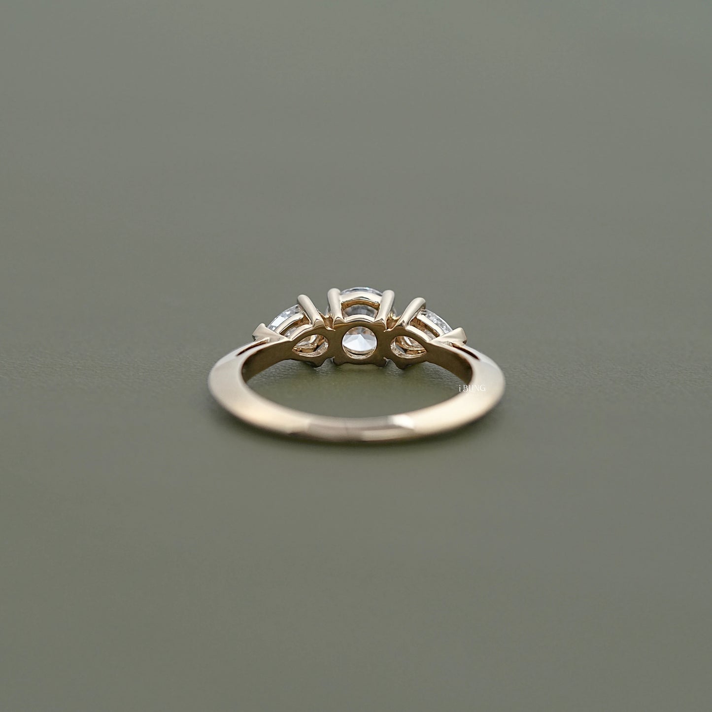 Three Stone Round Lab Diamond Engagement-Ring