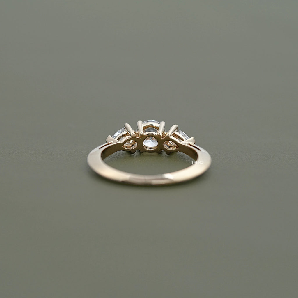 Three Stone Round Lab Diamond Engagement-Ring