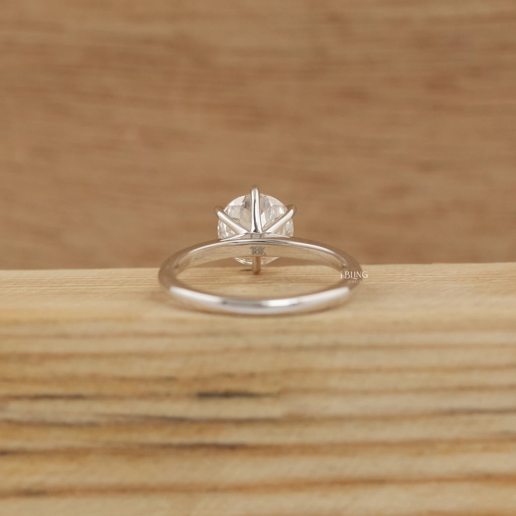 Portuguese Round Cut Solitaire Engagement Ring