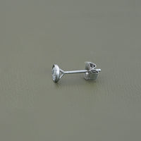 Bezel Round Diamond Stud Earring