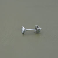 Bezel Round Diamond Stud Earring