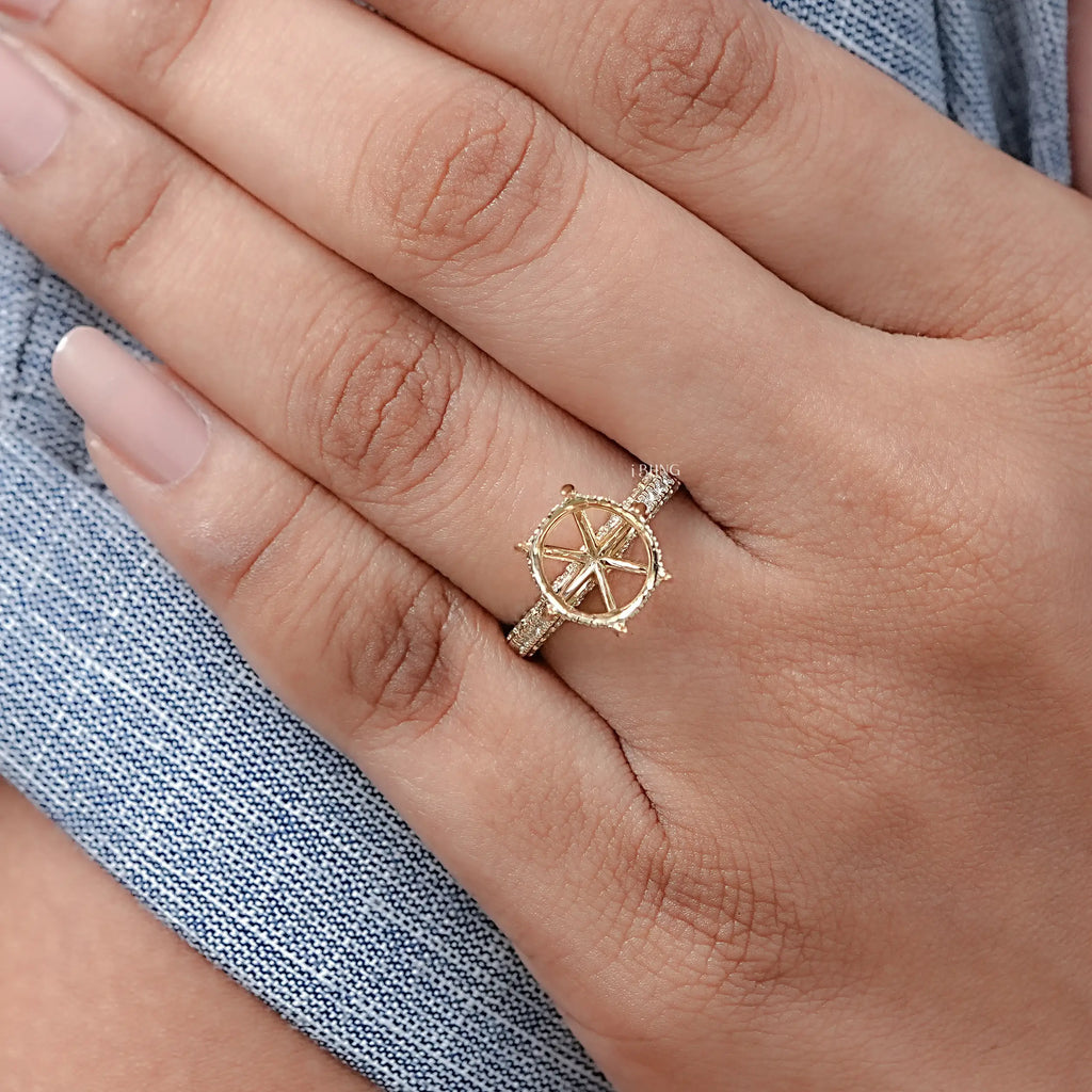 Round Shape Semi Mount Engagement Ring