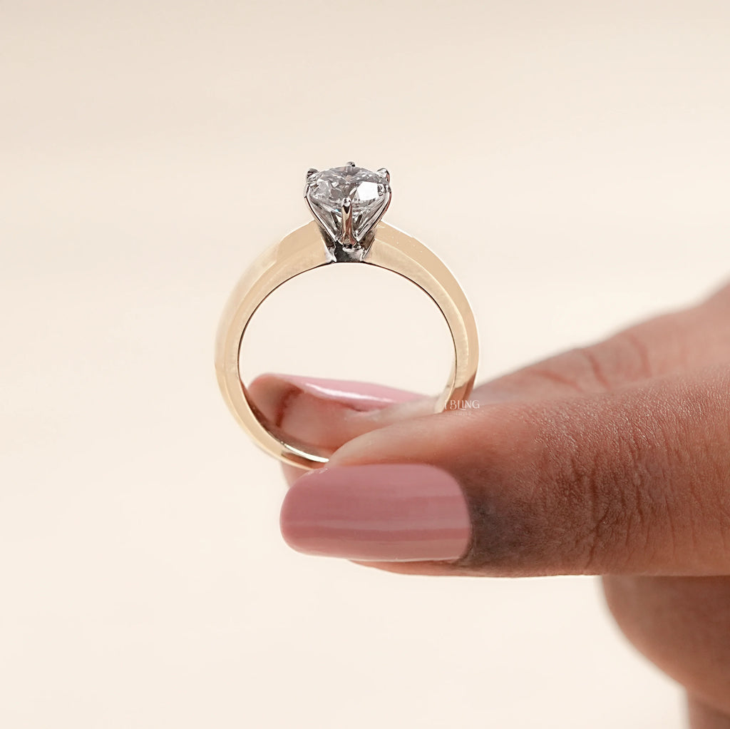 Round Lab Grown Diamond Solitaire Engagement Ring