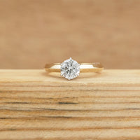 Round Lab Grown Diamond Solitaire Engagement Ring