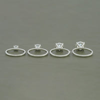 Round Moissanite Solitaire Accent Engagement Ring