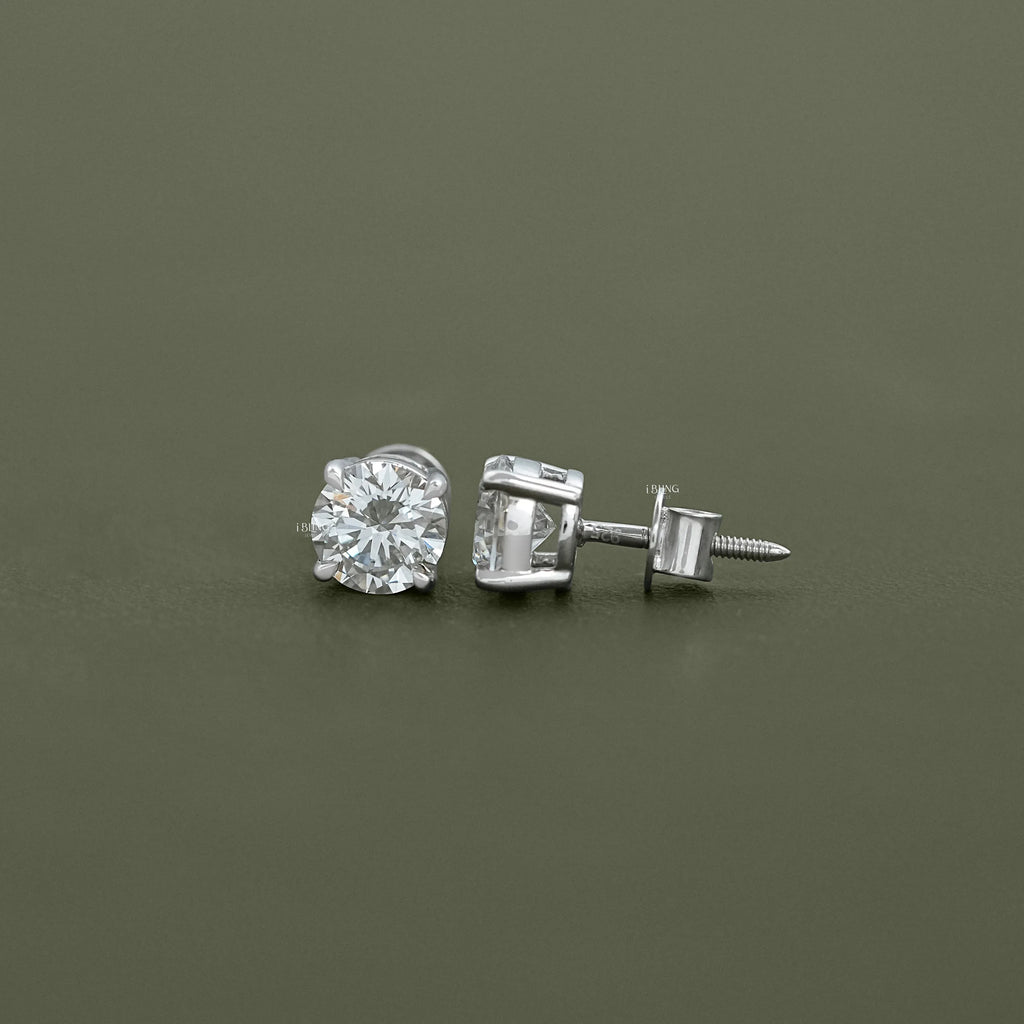 Round Lab Diamond Stud Earrings