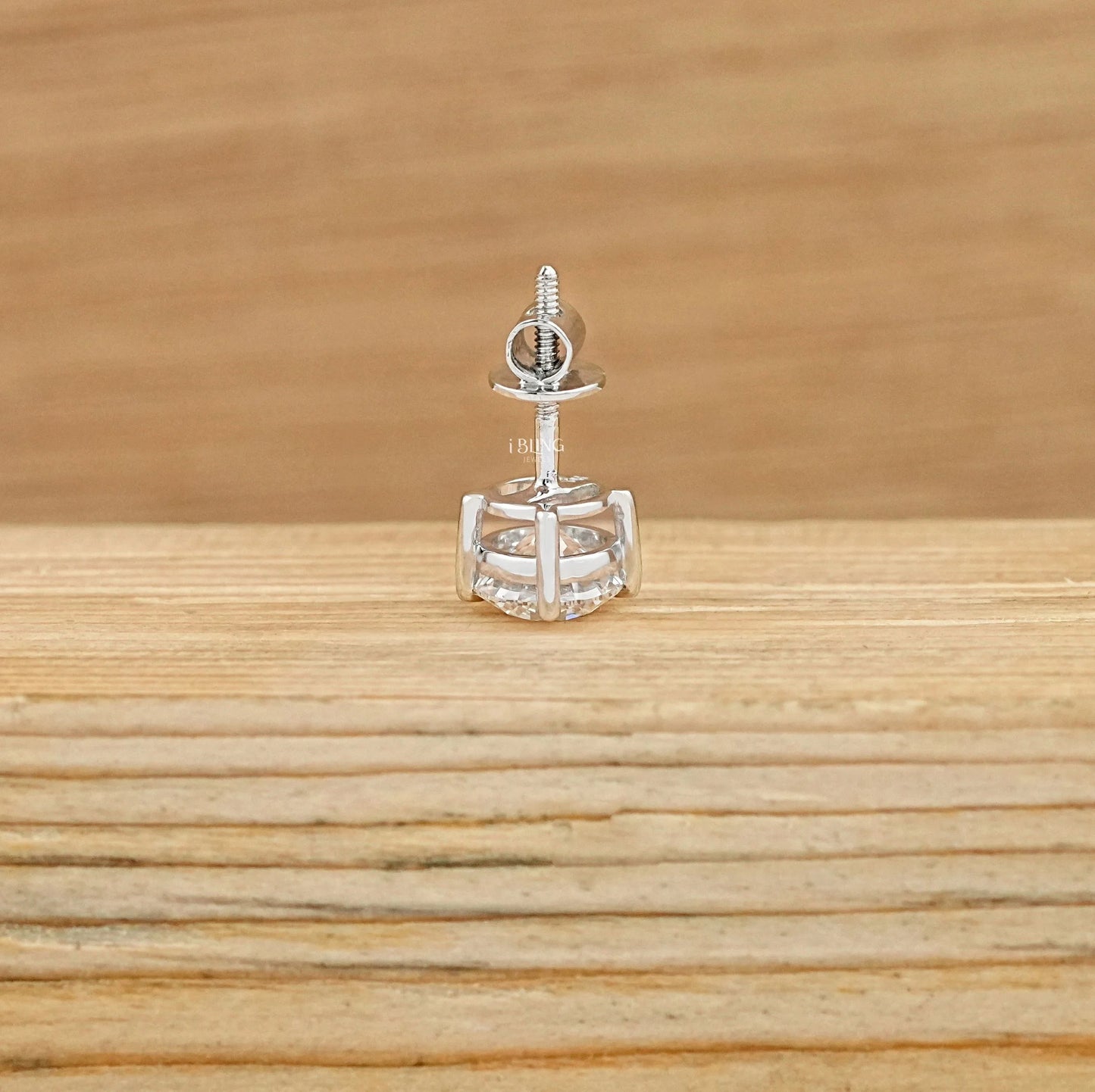 Round Lab Grown Diamond Men's Stud