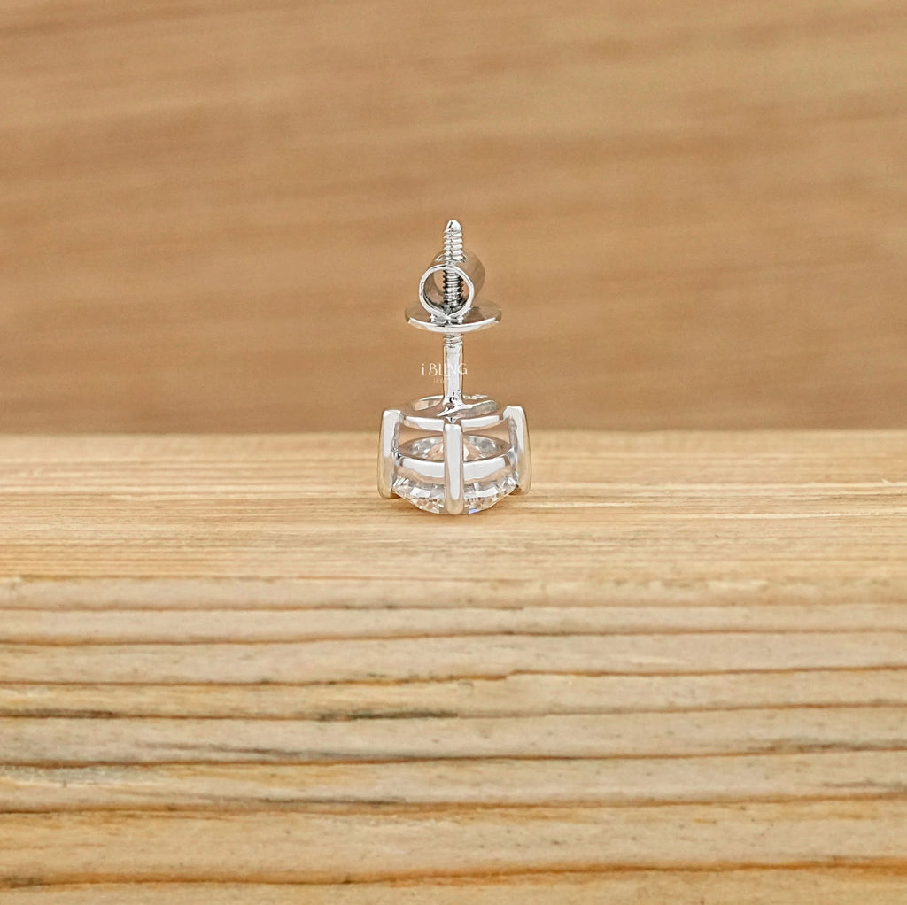 Round Lab Grown Diamond Men's Stud