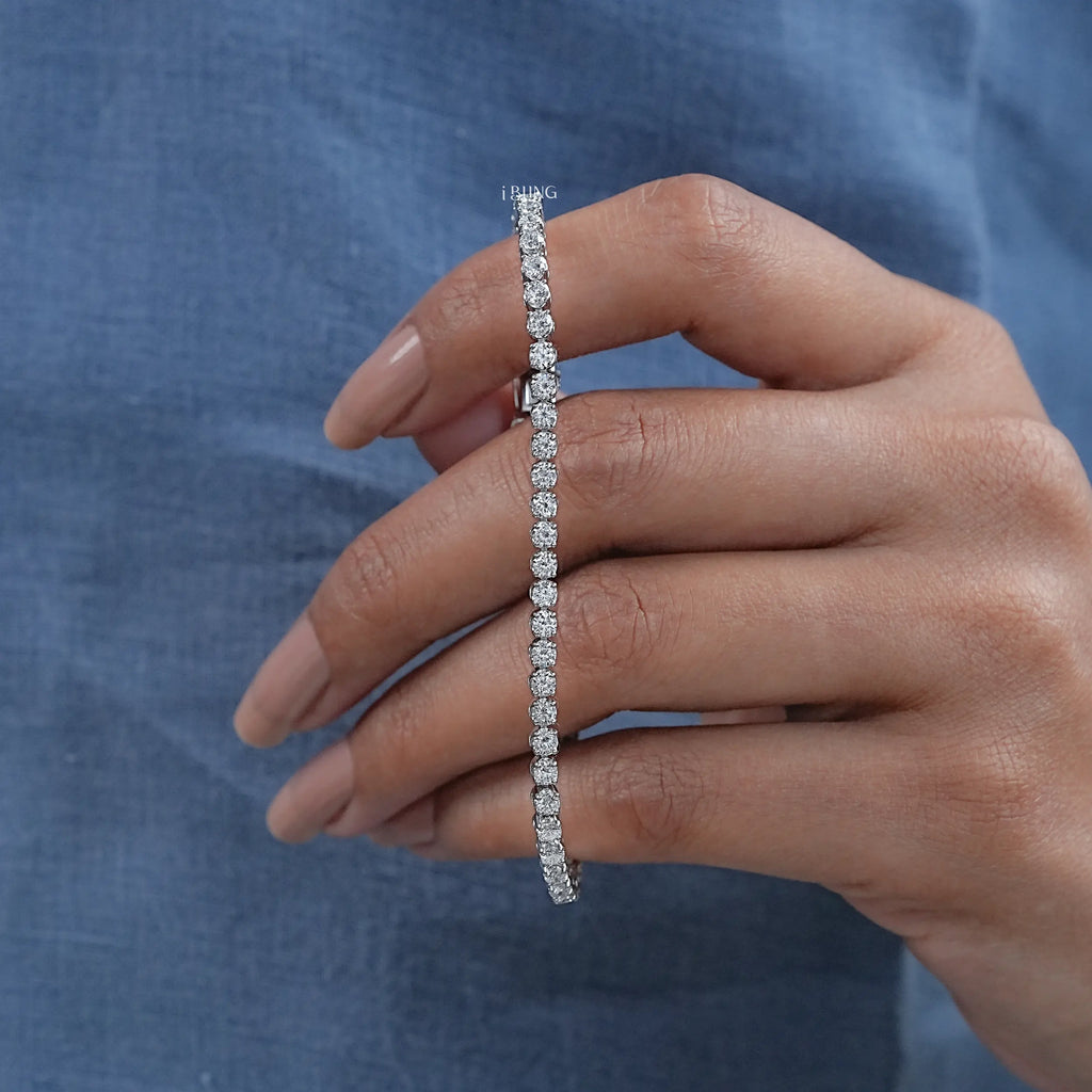2.50 MM Round Lab Diamond Tennis Bracelet