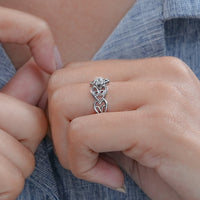 Round Cut Lab Grown Diamond Vintage Engagement Ring