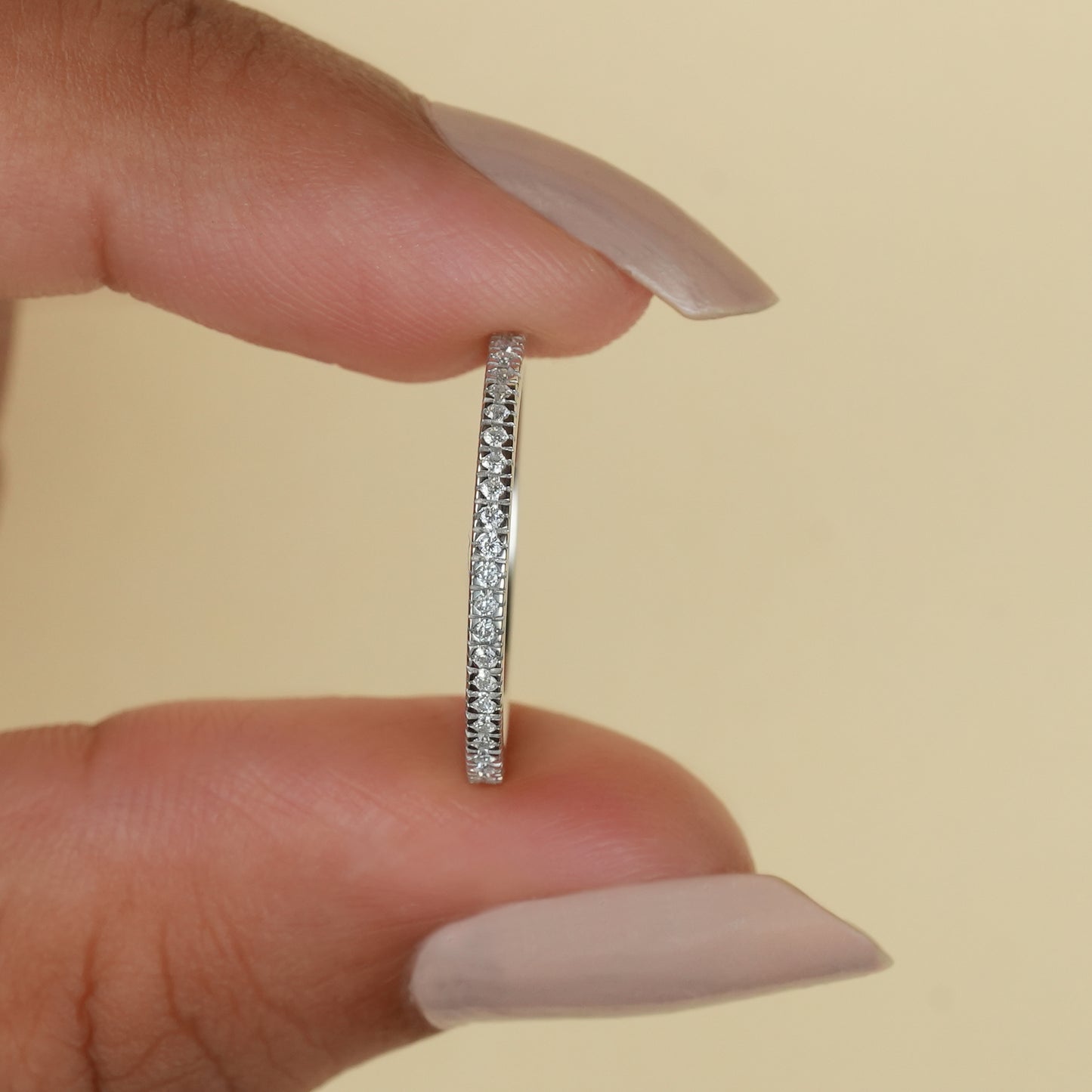 Round Cut Moissanite Eternity Wedding Band