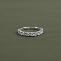 Round Lab Diamond Half Eternity Wedding Band