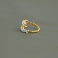 Round Lab Diamond Bypass Wedding Band