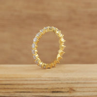 Round Lab Diamond Eternity Wedding Band
