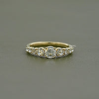Rose Cut Round Diamond Engagement Ring
