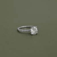 Old European Round Cut Solitaire Accent Stone Ring