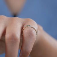 Round Cut Lab Diamond Bypass Wedding Band