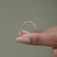 Three Row Round Lab Diamond Wedding Band