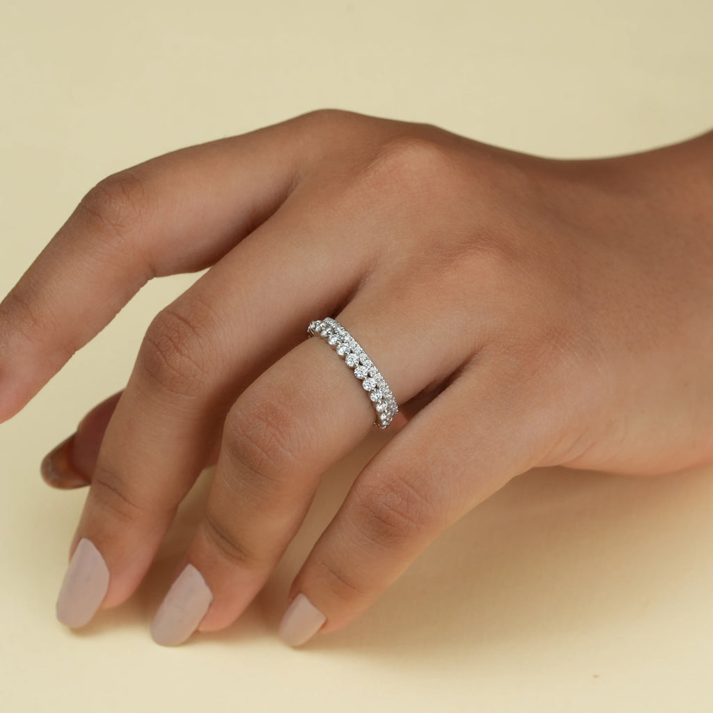 Round Cut Lab Diamond Wedding Band