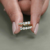 Round Lab Diamond Bypass Wedding Band