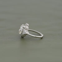 Round Cut Diamond Beads Engagement Ring