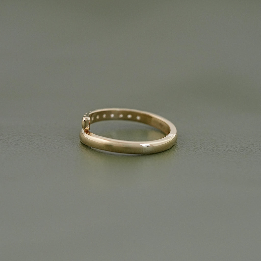 Round Cut Lab Diamond Bypass Wedding Band