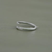 Round Lab Diamond Open Wrap Bypass Ring