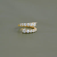 Round Lab Diamond Bypass Wedding Band